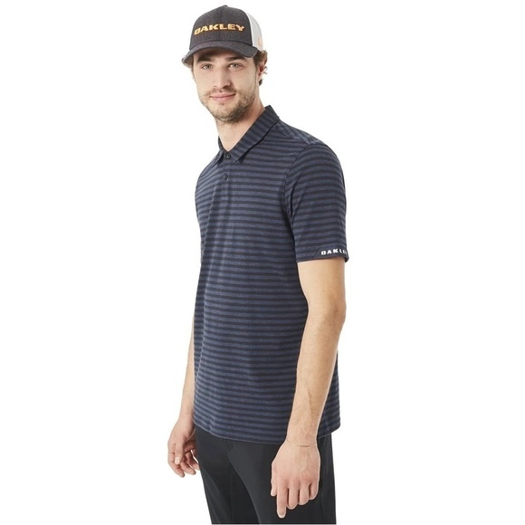 Oakley Men’s Premium Speed Striped Polo - Size Medium - Picture 1 of 11